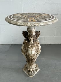 Christie's Carved Marble & Inlaid Table