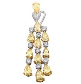 Platinum & 18K Yellow Gold Dangle Earrings