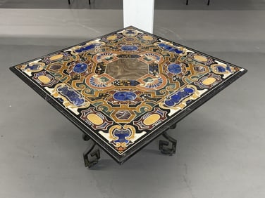 Superb Quality Inlaid Marble Top Entrance Table