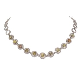 26.03ct GIA Graded Fancy Color Diamond Necklace