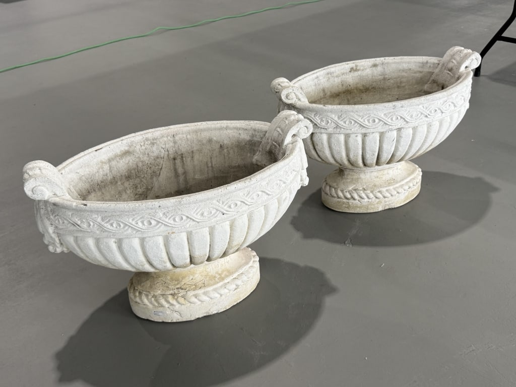 Vintage Concrete Garden Pots (1 of 6)
