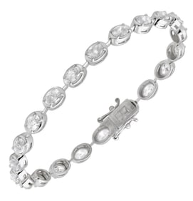 14k White Gold 5.18ct Oval Diamond Bracelet