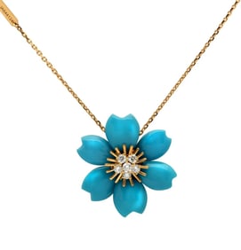 Van Cleef & Arpels Rose De Noël Turquoise Necklace