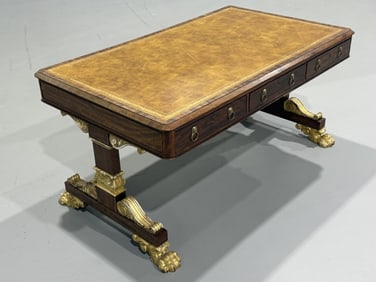 Very Fine Lion Footed Leather Top Desk
