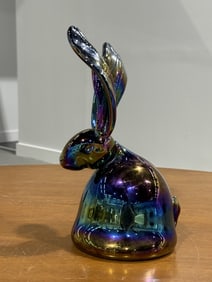 Hunt Slonem Art Glass Bunny