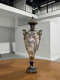 Large Antique Serves Covered Urn