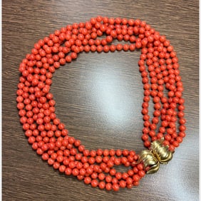 Tiffany & Co. 18K Italian Coral Necklace