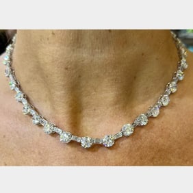 18K White Gold 33.73 Ct. GIA Certified Diamond Nec
