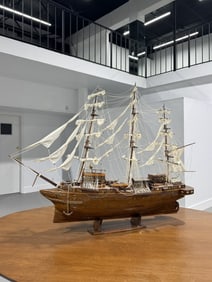 Antique Hand Carved Ship