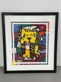 Britto lithograph happy dog