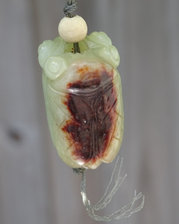 Antique Chinese Carved Insect Form Jade Pendant (1 of 4)