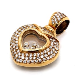 18K Yellow Gold 1.50 Ct. Floating Diamond Heart Pe