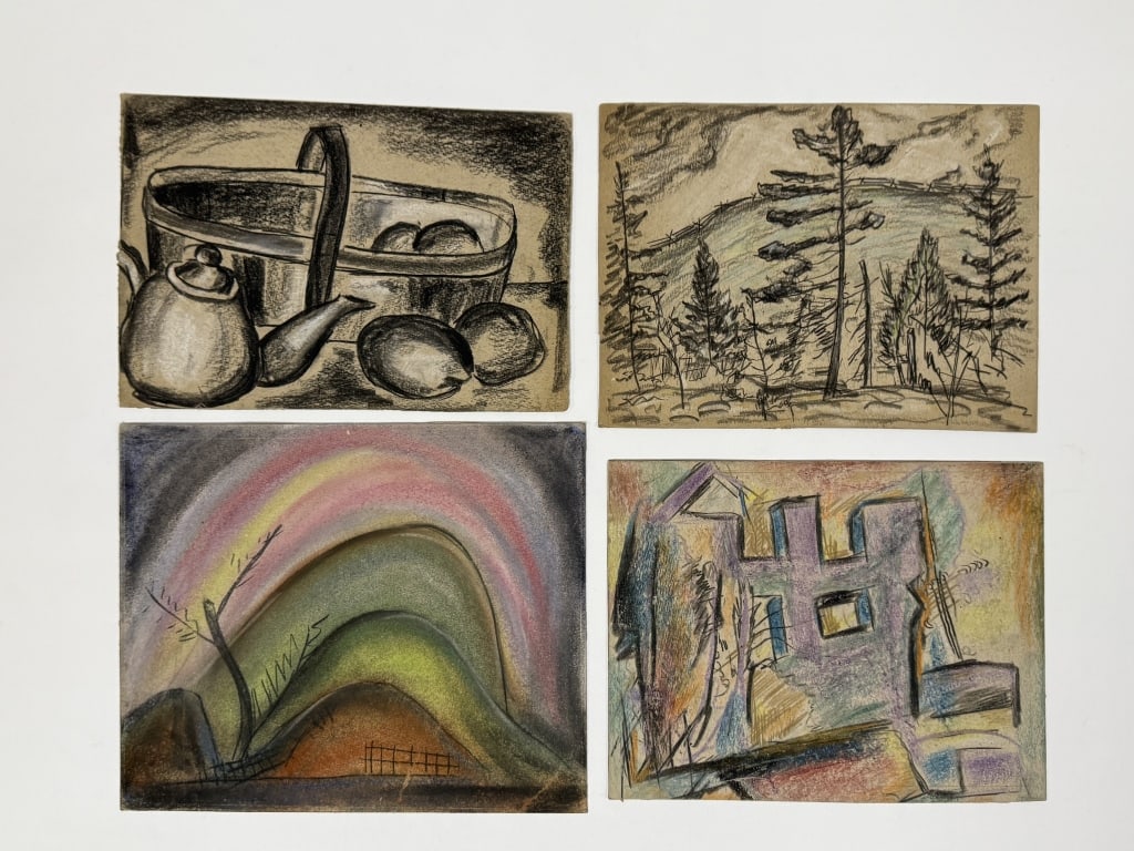 Lot Rolph Scarlett (1889-1984) Drawing/Board: Lot of 4 Rolph Scarlett, Canada (1889-1984) drawings on board. All unsigned and unframed. Minor wear along the edges, otherwise all are in good condition. Largest work measures 10 1/2" x 12 3/4" 1B