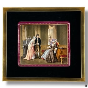 19/20 C Royal Vienna Framed Porcelain Plaque