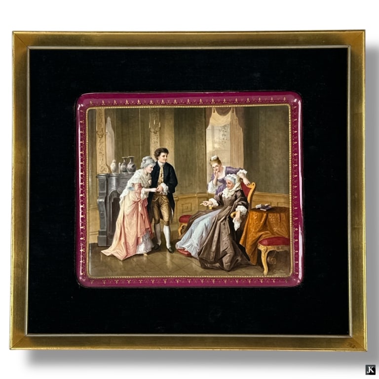 19/20 C Royal Vienna Framed Porcelain Plaque (1 of 5)