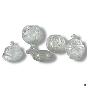 Lot of 5 Cut Glass Tablewares