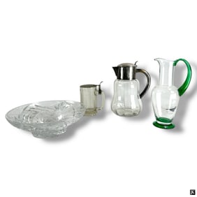 Group of 4 Glass Tabletop Items