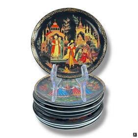 10 Porcelain Russian Fairy Tale Collectors Plates