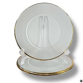 3 Gold Rimmed Glass Chargers