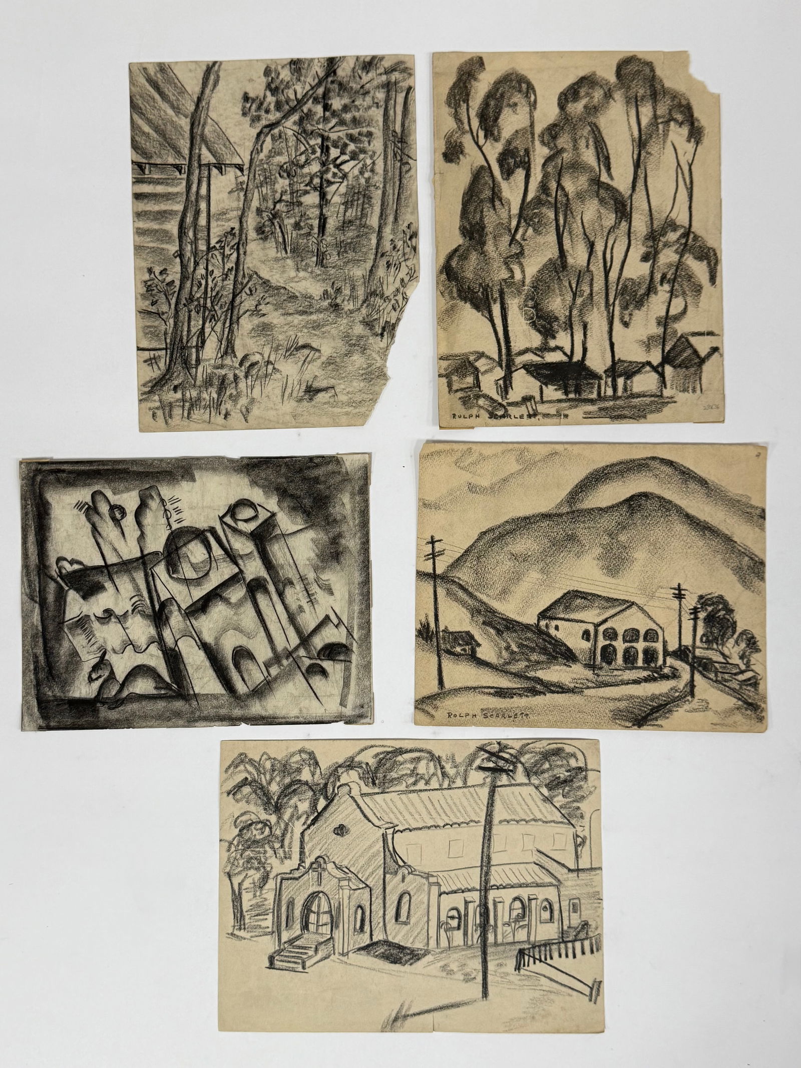 Lot Rolph Scarlett (1889-1984) Pastel/Paper (1 of 6)