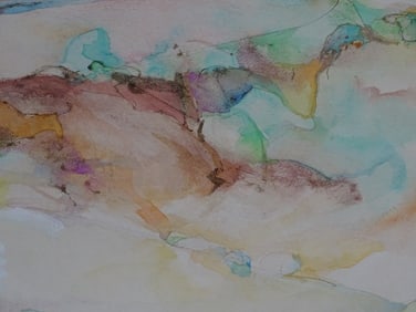 Tom Noble Watercolor & Ink "Taos Vista"