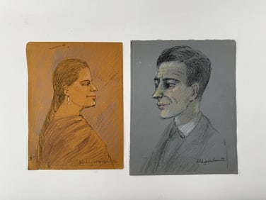 Pair Hildegarde Hamilton (1898-1970) Drawing/Paper