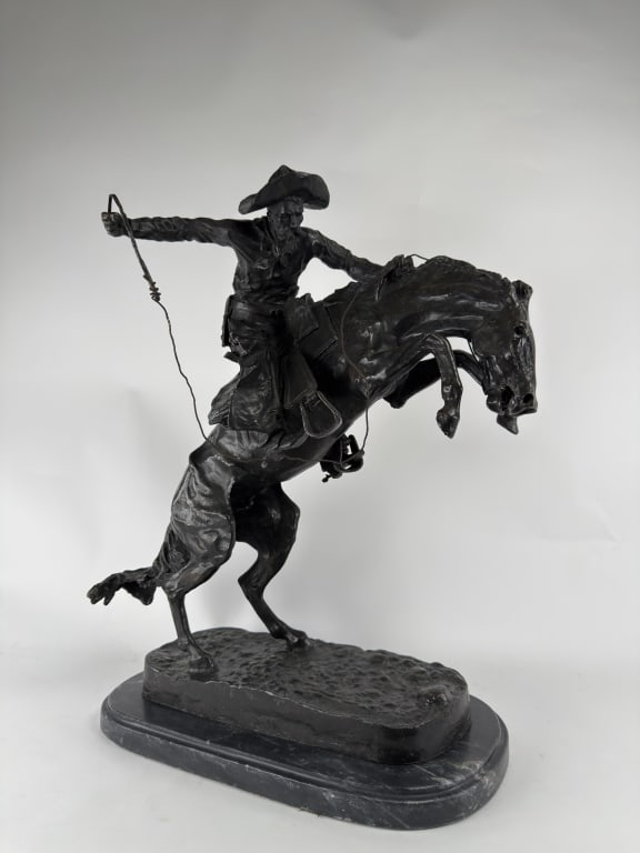 Vintage After Frederic Remington Bronze Sculpture (1 of 8)