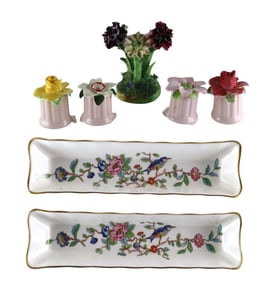 Lot English Fine China Tablewares Trays Shakers