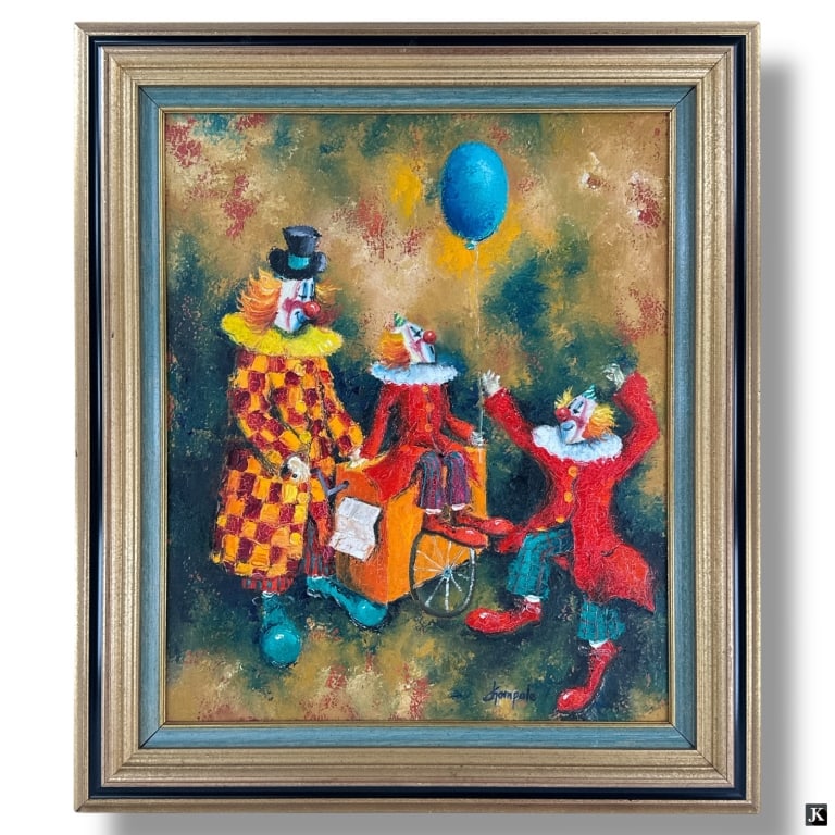 Joel Champale Oil/Canvas "Musique en Famille": Joel Champale (b. 1948) Oil on Canvas "Musique en Famille". Signed lower right and inscribed verso. Good condition. Measures 25-1/2" x 21-1/2", frame measures 32-1/2" x 28-1/4". LA/B13/SH:4B :