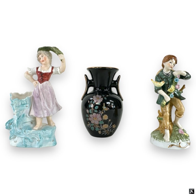 Lot 3 Vintage Japanese Porcelain Figures & Vase (1 of 5)