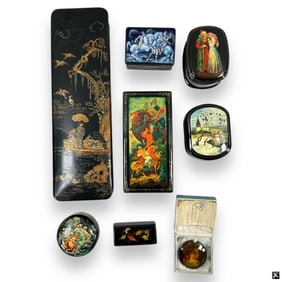 Collection of Lacquerware Boxes & Objects