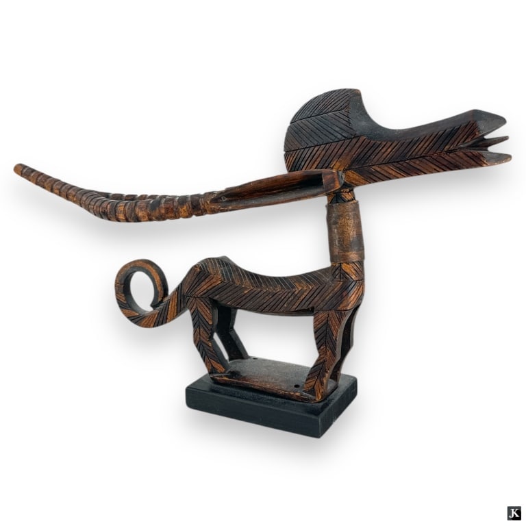 African Carved Wood Bambara Chiwara Headpiece (1 of 3)