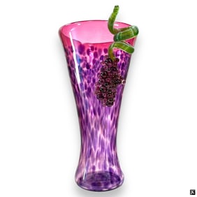 Harry Stuart RPM Studios Art Glass "Grapes" Vase