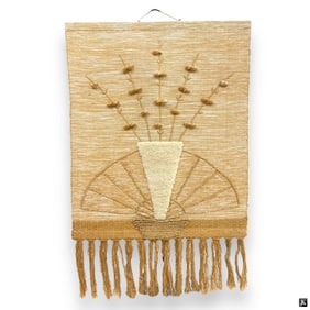 Mid Century Wool Macrame Tapestry