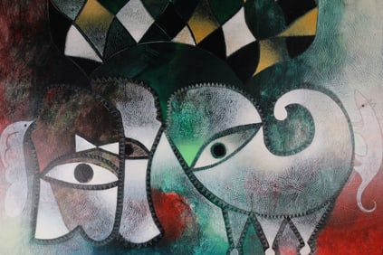 Orestes Gaulhiac Acrylic/Canvas Cuban Cubist