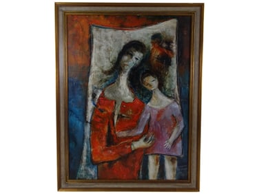 Nanni Bensa Oil on canvas "Mother & Daughter"