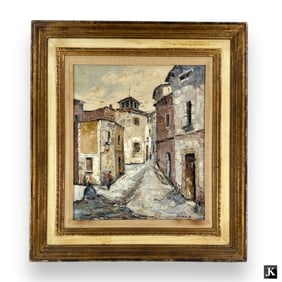 Signed C A Cahbela Impressionest Street Scene Oil