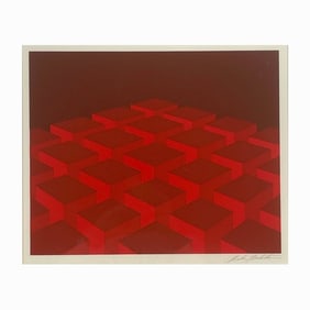 Marko Spalatin ( USA 1945) "Red Cubes" Serigraph