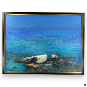 Contemporary Acrylic on Canvas "Blue Sea"
