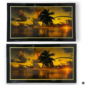 2 Contemporary Prints on Acrylic "Paradise Sunset"