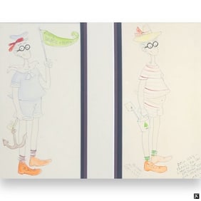 Orville Bulman (1904-1978) Cartoon Sketch/Paper