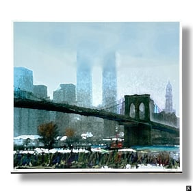 Brooklyn Bridge Lithograph, Signed