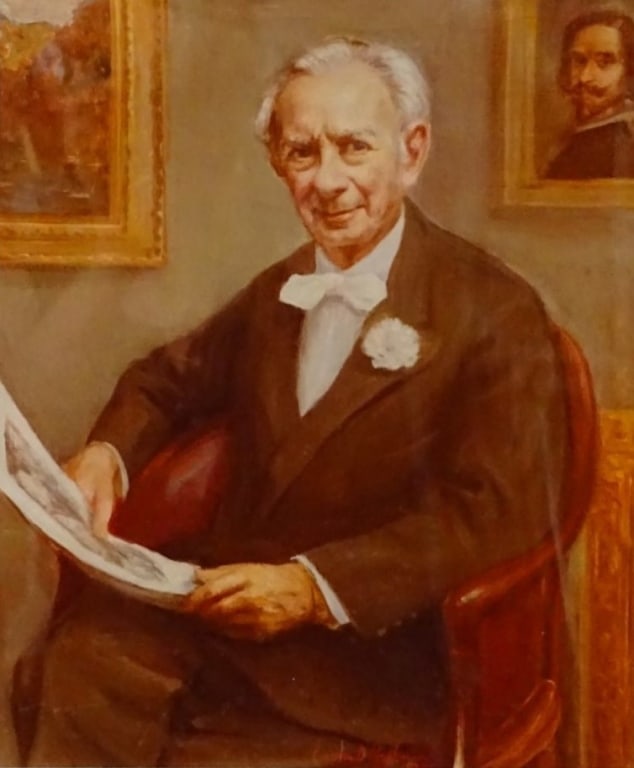 Irwin D. Hoffman (1901-1989) Color Print: Irwin D. Hoffman, United States (1901-1989) color print "Portrait of a Man". Signature printed lower center. Framed and matted. Wear on frame and acrylic, otherwise in good condition. Measures(sight)