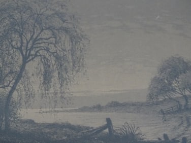 Artist Unknown Etching "River Scene"