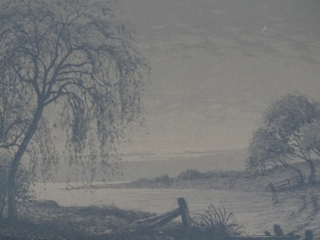 Artist Unknown Etching "River Scene" (1 of 7)