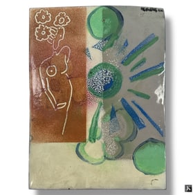 Mid Century Copper Enamel Plaque