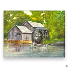 Signed MK Miller Oil Painting On Canvas Board