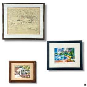 Group of 3 Decorative Color Prints "Architectural"