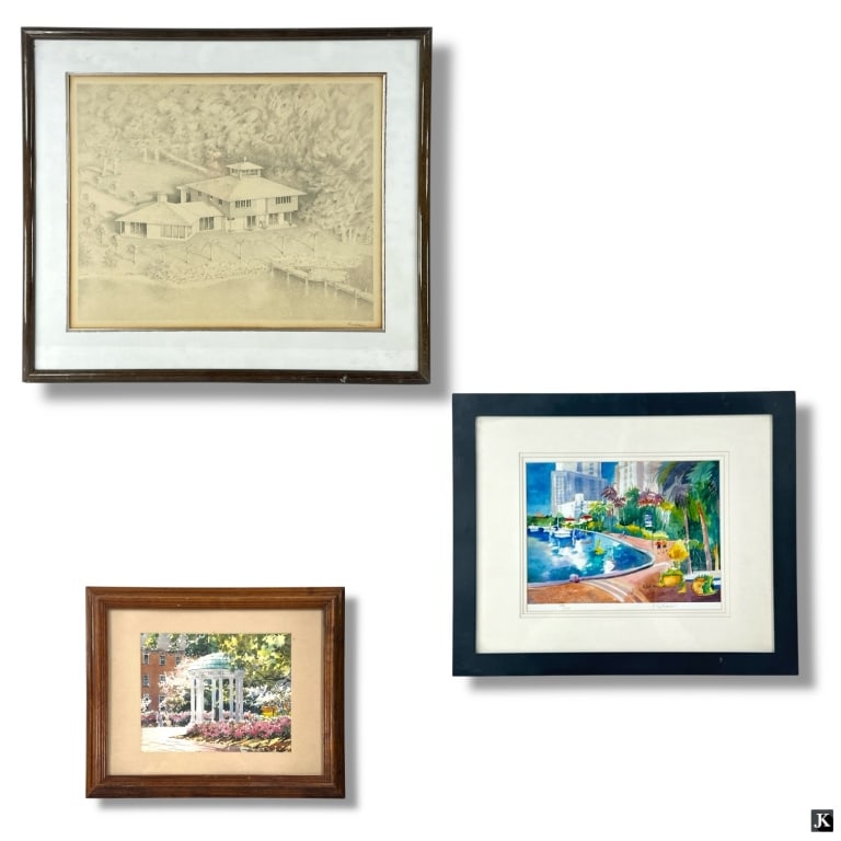 Group of 3 Decorative Color Prints "Architectural" (1 of 5)