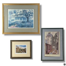 Group of 3 Decorative Color Prints "Architectural"